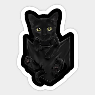 Black Cat Stern In Pockets Cats Sticker